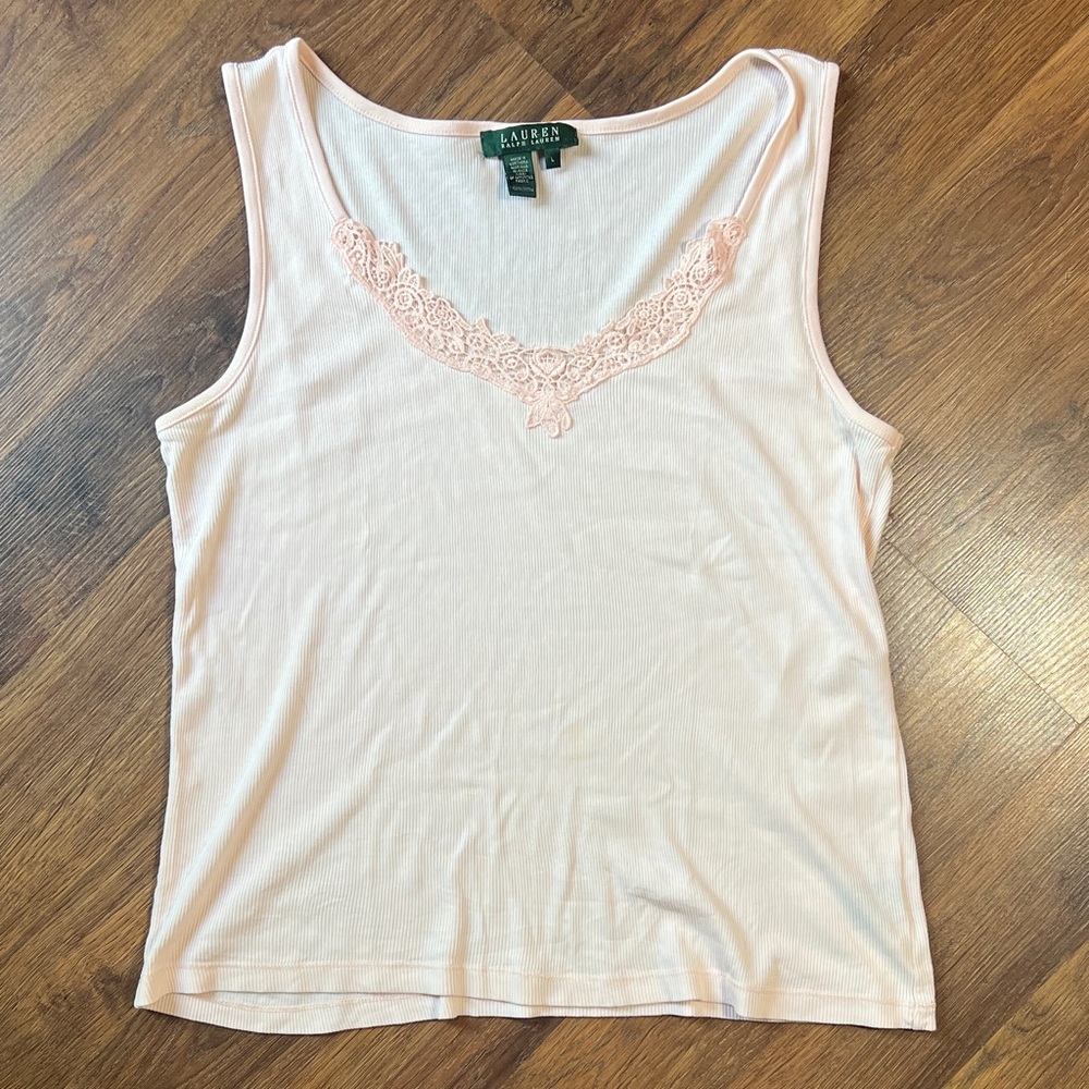 Lauren Ralph Lauren Soft Pink Camisole with Lace Trim